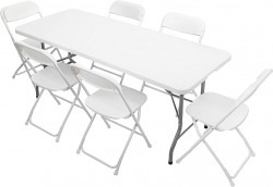 6FT Tables Rectangular with 6 chairs